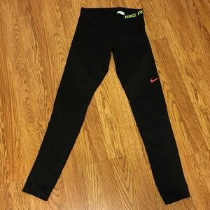 Nike Women Black and Pink Leggings